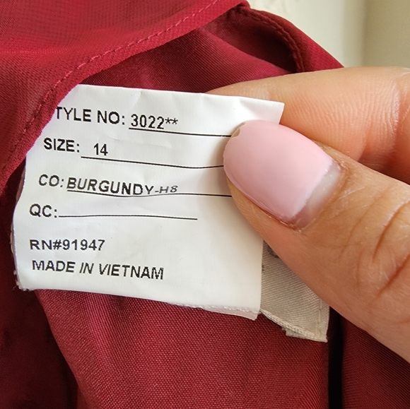 Dessy Collection Lux Chiffon Halter Back Ruffle Floor Dress In Burgundy 14 NWT - Picture 9 of 11